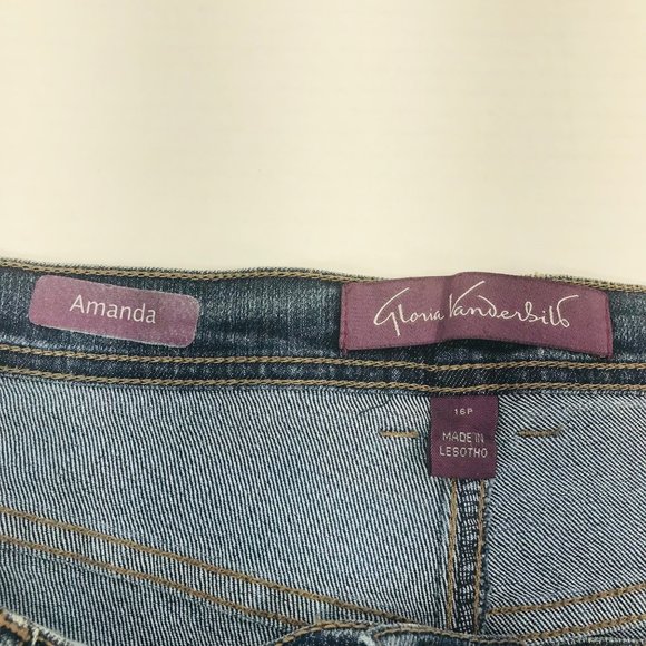 Gloria Vanderbilt Women's Size 16 Petite Denim Blue Jean Preowned Good Condition - Picture 3 of 15